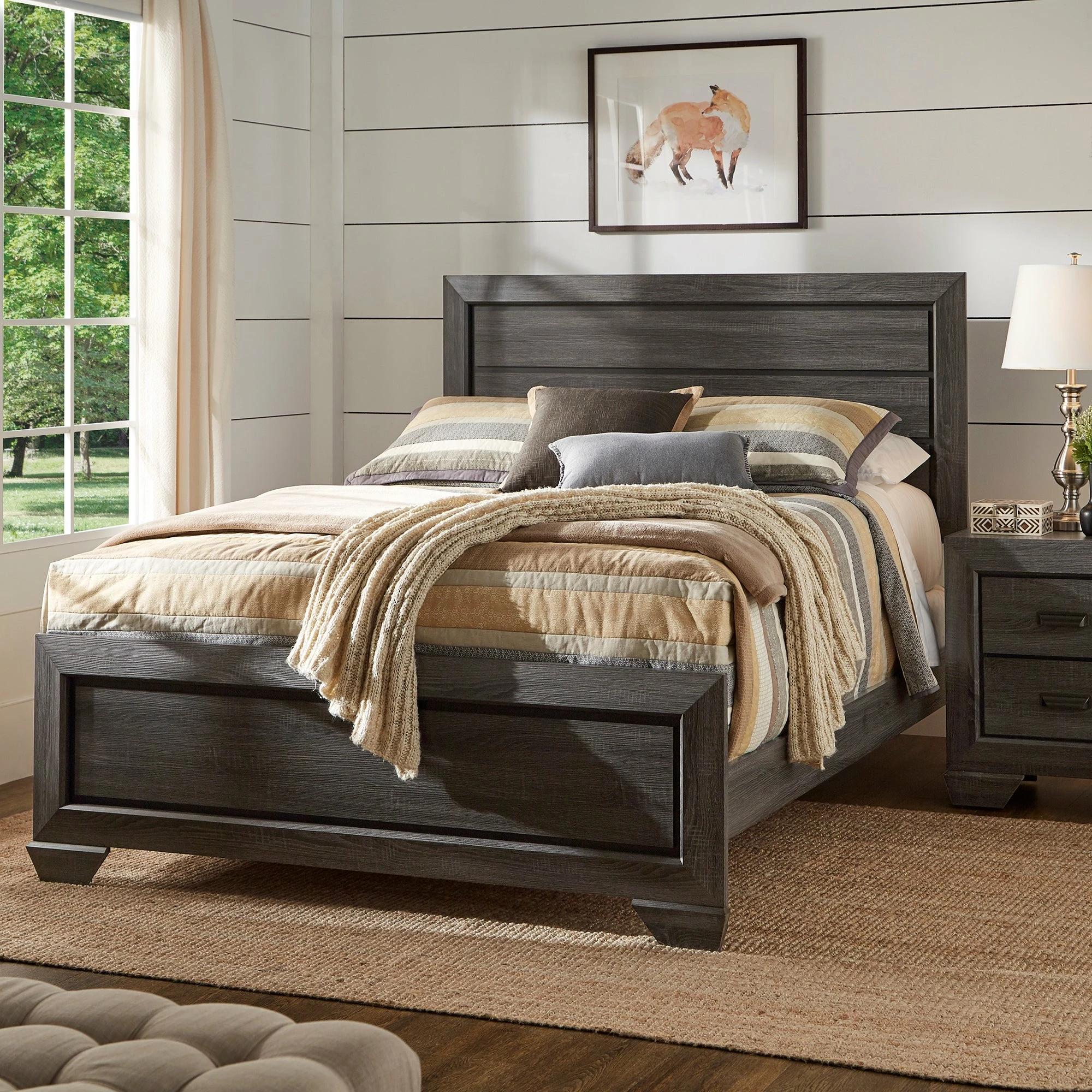 Buy 🔔 Corbett Transitional Grey Wood Panel Bed By INSPIRE Q Classic 🎉