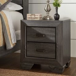 Top 10 🌟 Corbett Transitional Grey Wood Panel Nightstand By INSPIRE Q Classic ⭐