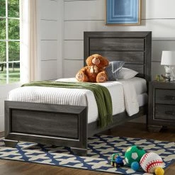 Cheapest 🌟 Corbett Transitional Grey Wood Panel Twin Bed By INSPIRE Q Classic ⭐