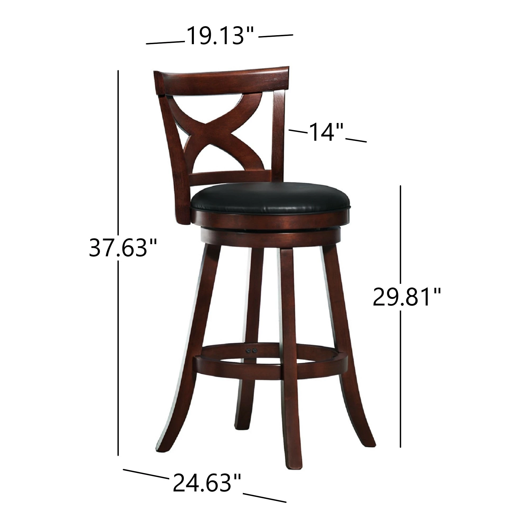 Brand new ⌛ Crosby Cherry X-back 29-inch Swivel High Back Barstool By INSPIRE Q Classic 🥰 7 Brand new ⌛ Crosby Cherry X-back 29-inch Swivel High Back Barstool By INSPIRE Q Classic 🥰 - Image 7