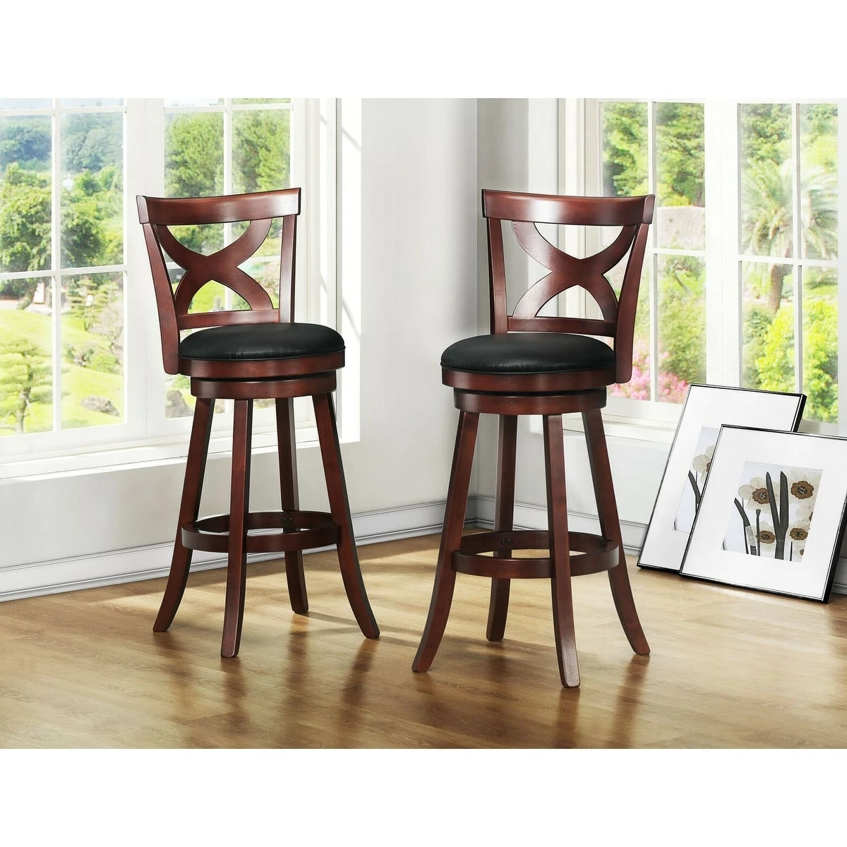 Brand new ⌛ Crosby Cherry X-back 29-inch Swivel High Back Barstool By INSPIRE Q Classic 🥰 2 Brand new ⌛ Crosby Cherry X-back 29-inch Swivel High Back Barstool By INSPIRE Q Classic 🥰 - Image 2