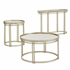 Wholesale ❤️ Dale Champagne Silver Finish Antique Mirror Top Table Set By INSPIRE Q Modern 😉 -iNSPIRE Q shop Dale Champagne Silver Finish Antique Mirror Top Table Set by iNSPIRE Q Modern 3