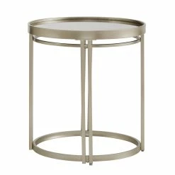 Wholesale ❤️ Dale Champagne Silver Finish Antique Mirror Top Table Set By INSPIRE Q Modern 😉 -iNSPIRE Q shop Dale Champagne Silver Finish Antique Mirror Top Table Set by iNSPIRE Q Modern 5