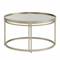 Wholesale ❤️ Dale Champagne Silver Finish Antique Mirror Top Table Set By INSPIRE Q Modern 😉 -iNSPIRE Q shop Dale Champagne Silver Finish Antique Mirror Top Table Set by iNSPIRE Q Modern 9