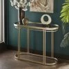 Top 10 🤩 Dale Champagne Silver Oval Antique Mirror Top Sofa Table By INSPIRE Q Modern 🧨