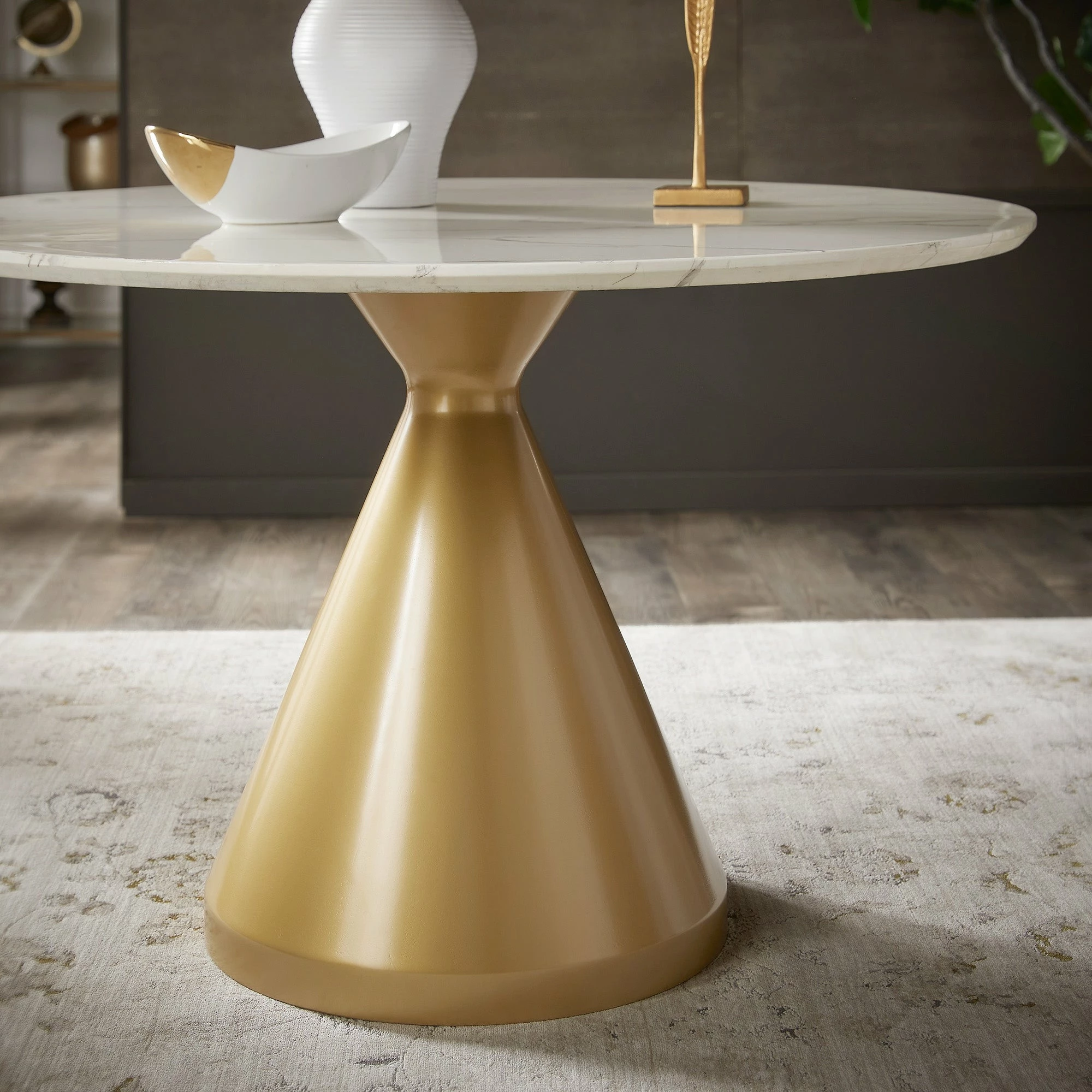 Budget 🥰 Darcy 46" Wide Faux Marble Round Dining Table By INSPIRE Q Bold 😀 2 Budget 🥰 Darcy 46" Wide Faux Marble Round Dining Table By INSPIRE Q Bold 😀 - Image 2