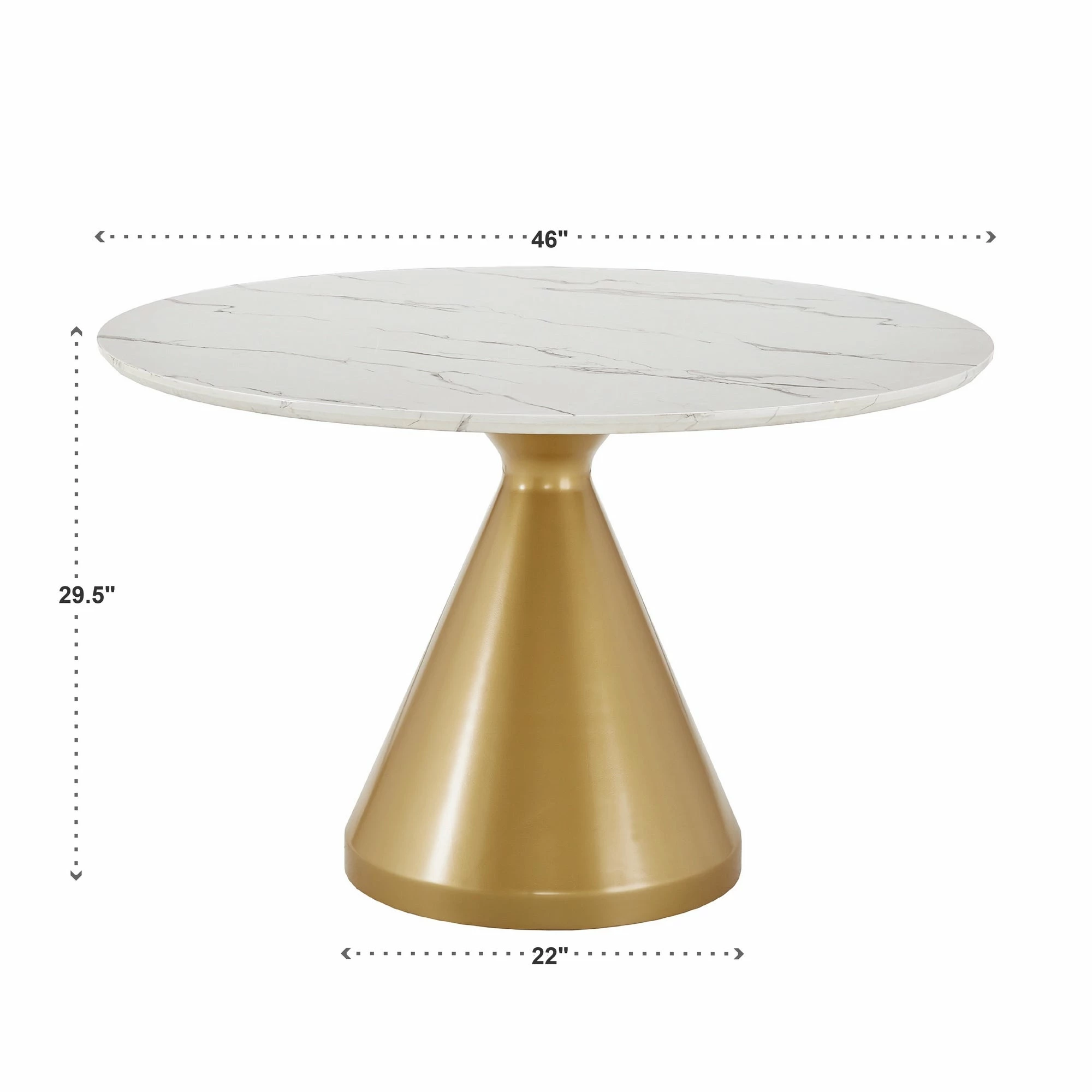 Budget 🥰 Darcy 46" Wide Faux Marble Round Dining Table By INSPIRE Q Bold 😀 9 Budget 🥰 Darcy 46" Wide Faux Marble Round Dining Table By INSPIRE Q Bold 😀 - Image 9