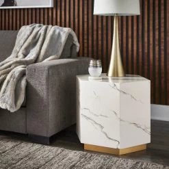 Flash Sale 🎉 Darcy Faux Marble End Table By INSPIRE Q Bold White ⌛ 15 Flash Sale 🎉 Darcy Faux Marble End Table By INSPIRE Q Bold White ⌛ -iNSPIRE Q shop Darcy Faux Marble End Table by iNSPIRE Q Bold 2
