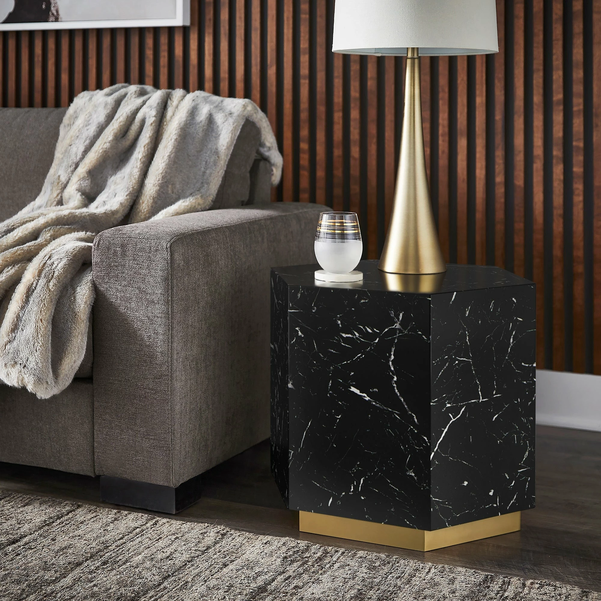 Flash Sale 🎉 Darcy Faux Marble End Table By INSPIRE Q Bold White ⌛ 1 Flash Sale 🎉 Darcy Faux Marble End Table By INSPIRE Q Bold White ⌛