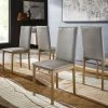 Cheapest 🧨 Darcy Gold Metal And Grey Dining Chair (Set Of 4) By INSPIRE Q Bold Grey Pu Side Chair 🤩