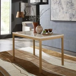 Cheapest ✨ Darcy Gold With Faux Marble Top Dining Table By INSPIRE Q Bold 🔔