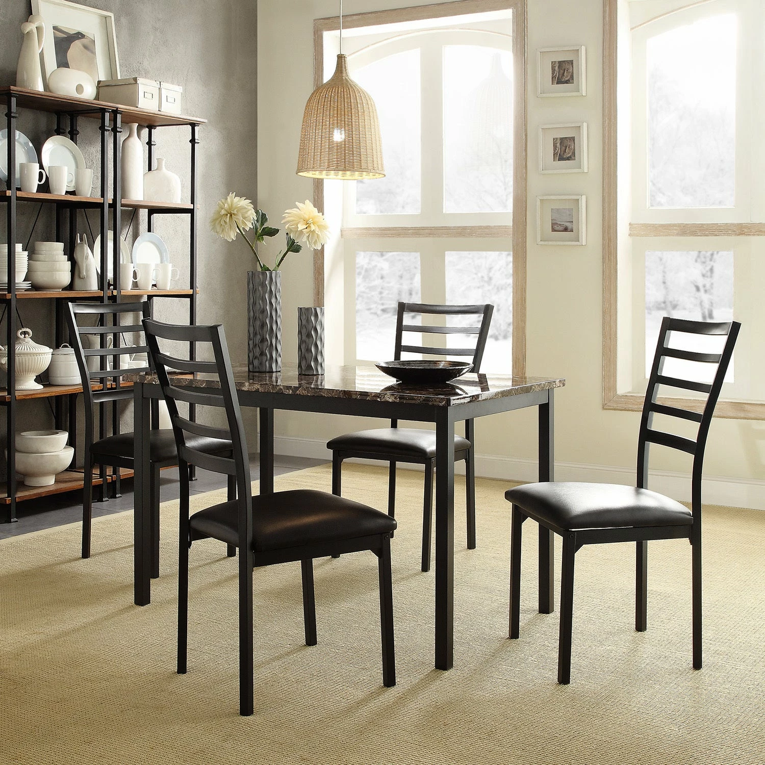 Buy ๐งจ Darcy II Faux Marble Top Black Metal 5-piece Casual Dining Set By INSPIRE Q Bold โค๏ธ 1 Buy ๐งจ Darcy II Faux Marble Top Black Metal 5-piece Casual Dining Set By INSPIRE Q Bold โค๏ธ