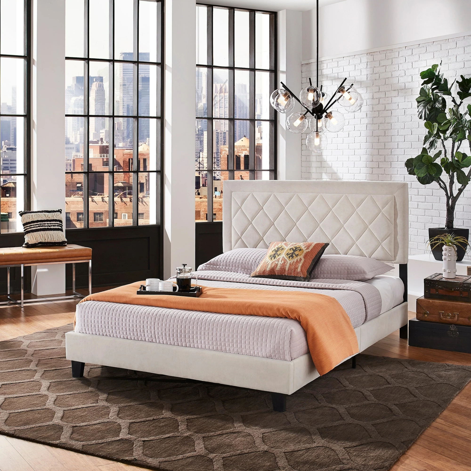 Top 10 ✔️ Dartington Velvet Fabric Platform Bed By INSPIRE Q Modern Grey Velvet 🔥 - Image 6