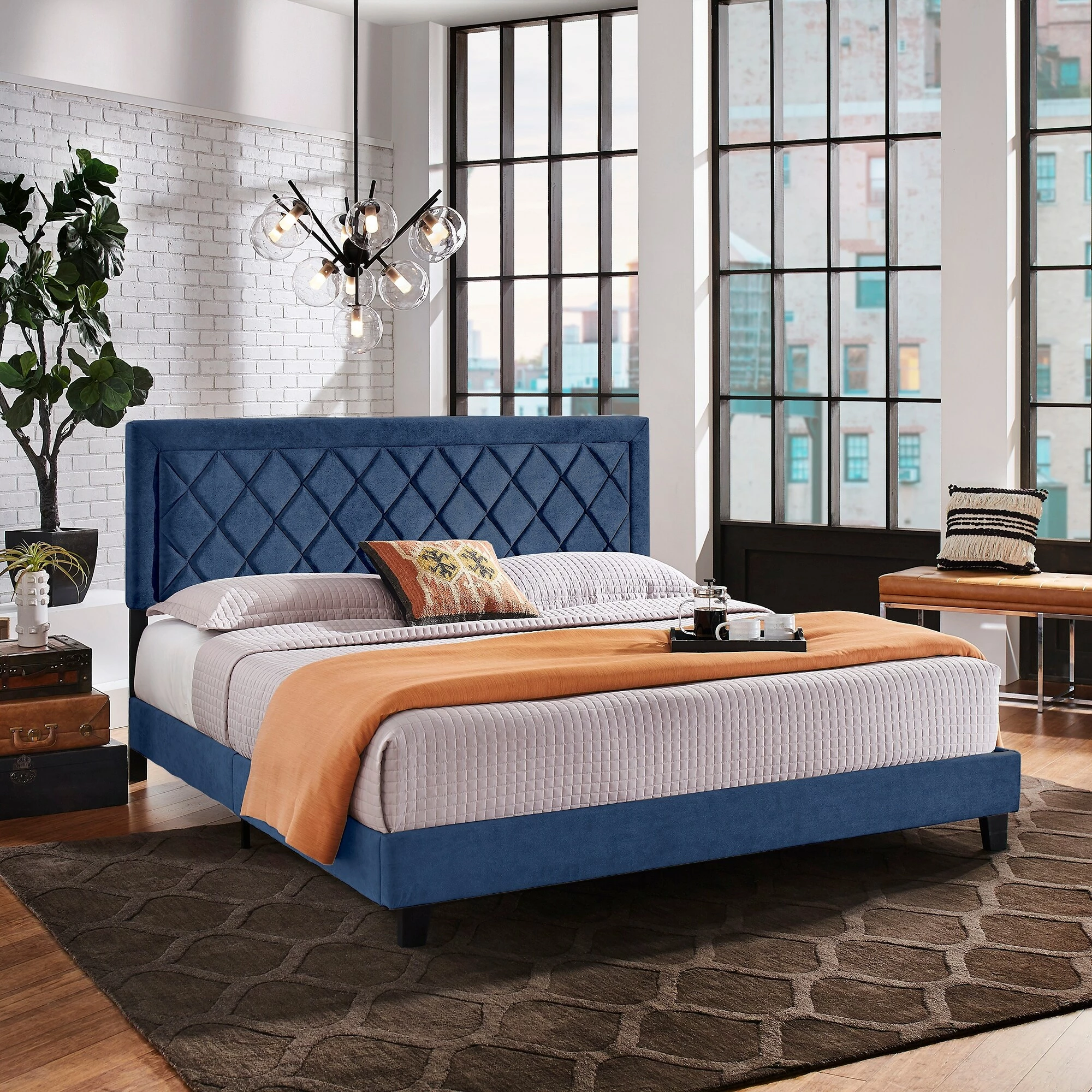 Top 10 ✔️ Dartington Velvet Fabric Platform Bed By INSPIRE Q Modern Grey Velvet 🔥 - Image 3