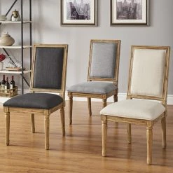 Cheapest 🛒 Deana Rectangular Linen Dining Chairs (Set Of 2) By INSPIRE Q Artisan Dark Grey Linen ✨
