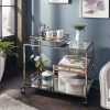 Discount 👍 Deblina Champagne Gold And Mirror Bar Cart By INSPIRE Q Bold - Bar Cart 🥰