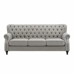 Deals 😉 Dorothy Grey Fabric Button Tufted Sofa With Nailhead Trim By INSPIRE Q Classic 👏 11 Deals 😉 Dorothy Grey Fabric Button Tufted Sofa With Nailhead Trim By INSPIRE Q Classic 👏 -iNSPIRE Q shop Dorothy Grey Fabric Button Tufted Sofa with Nailhead Trim by iNSPIRE Q Classic 2