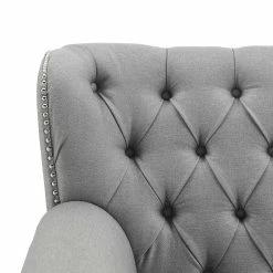 Deals 😉 Dorothy Grey Fabric Button Tufted Sofa With Nailhead Trim By INSPIRE Q Classic 👏 14 Deals 😉 Dorothy Grey Fabric Button Tufted Sofa With Nailhead Trim By INSPIRE Q Classic 👏 -iNSPIRE Q shop Dorothy Grey Fabric Button Tufted Sofa with Nailhead Trim by iNSPIRE Q Classic 5