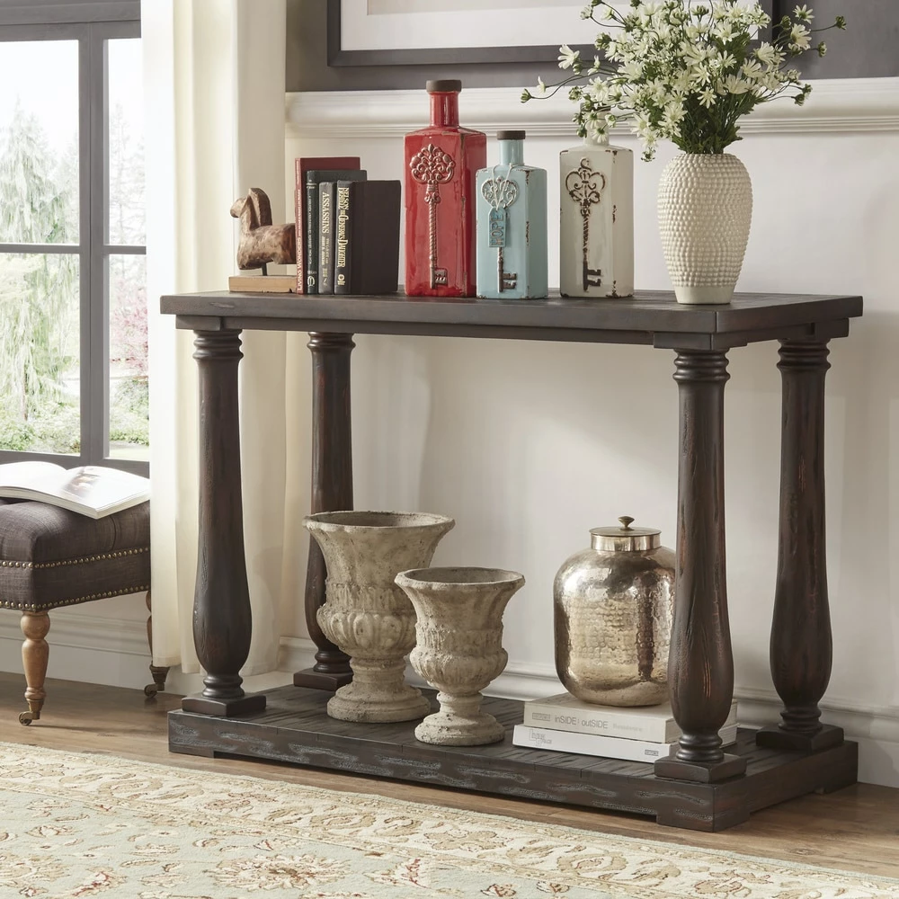 Brand new 🌟 Edmaire Rustic Baluster TV Stand By INSPIRE Q Artisan Natural ⌛ 4 Brand new 🌟 Edmaire Rustic Baluster TV Stand By INSPIRE Q Artisan Natural ⌛ - Image 4