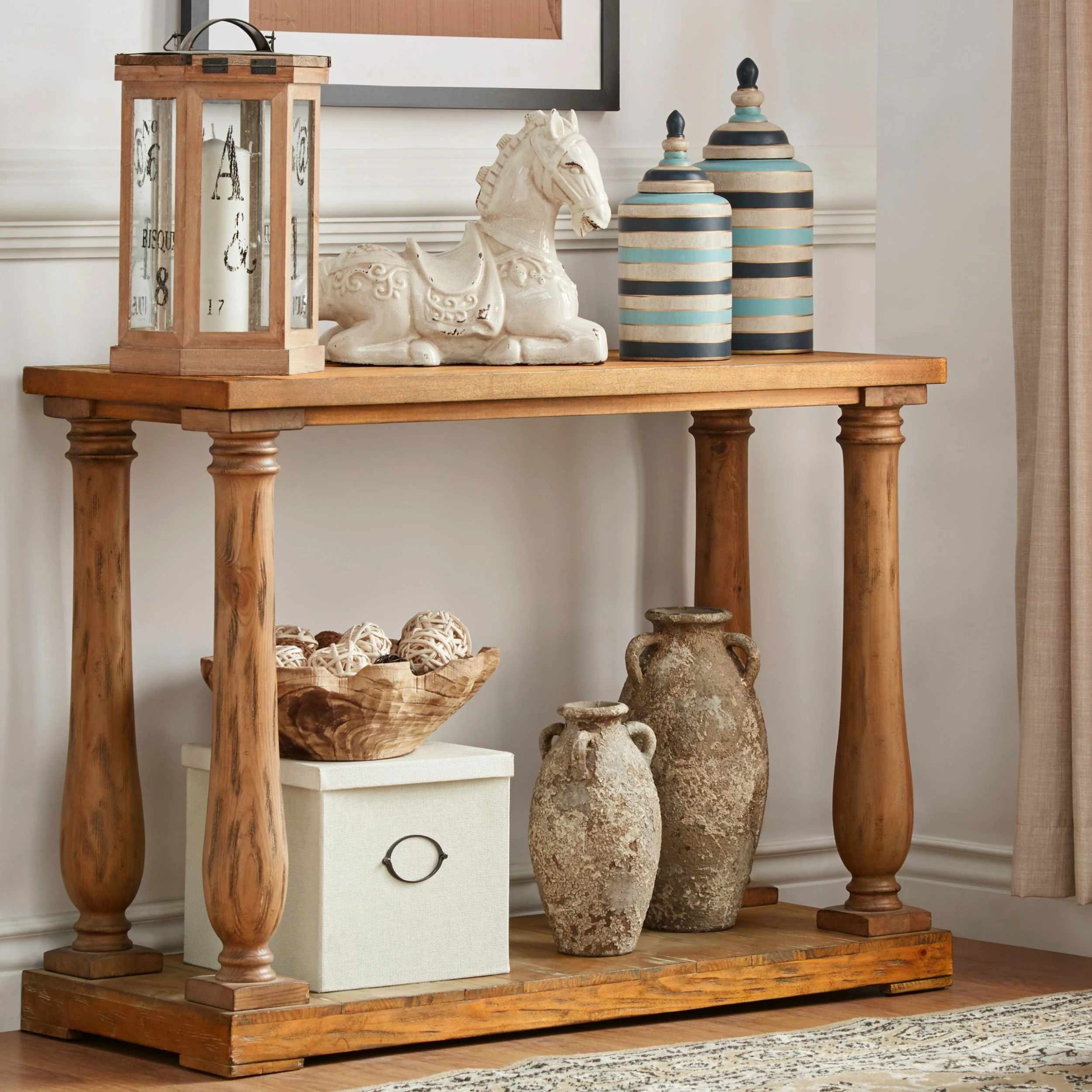 Brand new 🌟 Edmaire Rustic Baluster TV Stand By INSPIRE Q Artisan Natural ⌛ 3 Brand new 🌟 Edmaire Rustic Baluster TV Stand By INSPIRE Q Artisan Natural ⌛ - Image 3