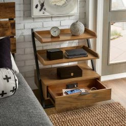 New 😉 Eldersley Two-tone Black & Oak Finish Nightstand By INSPIRE Q Modern 1-drawer With 1 Shelf 🧨