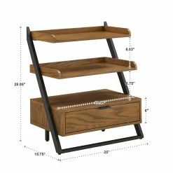 New 😉 Eldersley Two-tone Black & Oak Finish Nightstand By INSPIRE Q Modern 1-drawer With 1 Shelf 🧨 -iNSPIRE Q shop Eldersley Two tone Black 26 Oak finish Nightstand by iNSPIRE Q Modern 4