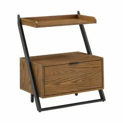 New 😉 Eldersley Two-tone Black & Oak Finish Nightstand By INSPIRE Q Modern 1-drawer With 1 Shelf 🧨 -iNSPIRE Q shop Eldersley Two tone Black 26 Oak finish Nightstand by iNSPIRE Q Modern 6
