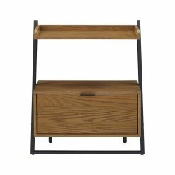 New 😉 Eldersley Two-tone Black & Oak Finish Nightstand By INSPIRE Q Modern 1-drawer With 1 Shelf 🧨 -iNSPIRE Q shop Eldersley Two tone Black 26 Oak finish Nightstand by iNSPIRE Q Modern 7