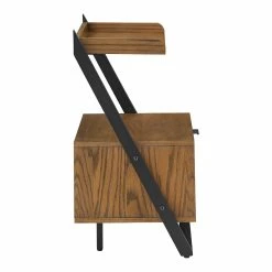 New 😉 Eldersley Two-tone Black & Oak Finish Nightstand By INSPIRE Q Modern 1-drawer With 1 Shelf 🧨 -iNSPIRE Q shop Eldersley Two tone Black 26 Oak finish Nightstand by iNSPIRE Q Modern 8