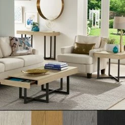 Cheapest 💯 Eldersley Wood Finish Table With Drawer(s) By INSPIRE Q Modern Grey Finish 🧨