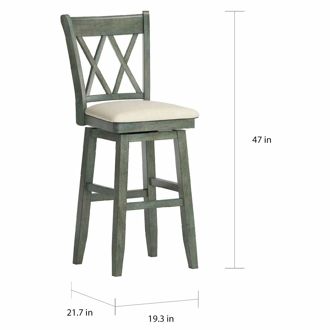 Hot Sale ⌛ Eleanor Double X Back Wood Swivel Bar Stool By INSPIRE Q Classic Oak 🥰 - Image 8