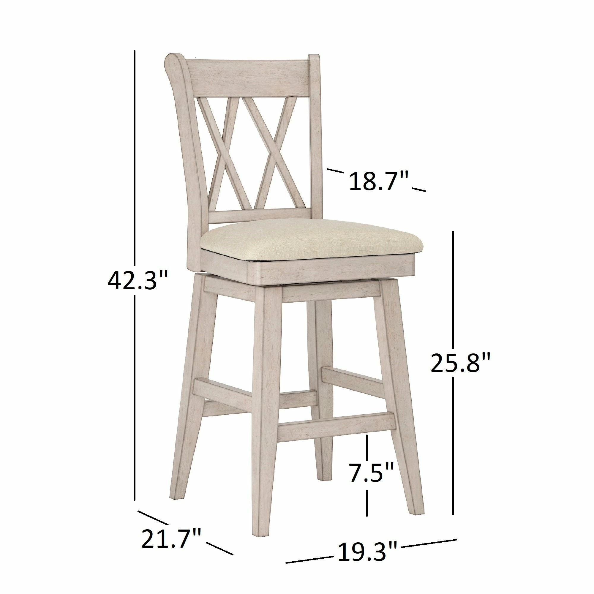Hot Sale ⌛ Eleanor Double X Back Wood Swivel Bar Stool By INSPIRE Q Classic Oak 🥰 - Image 9
