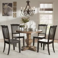 Flash Sale 👍 Eleanor Oak Round Solid Wood Top And Slat Back Chairs 5-piece Dining Set By INSPIRE Q Classic Berry Red Chairs 🧨 -iNSPIRE Q shop Eleanor Oak Round Solid Wood Top and Slat Back Chairs 5 piece Dining Set by iNSPIRE Q Classic 13c5fe53 1da9 4519 bb54 23a46a60bfd5 1000