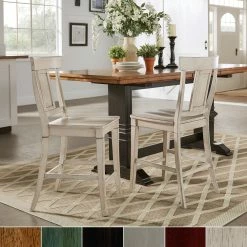 Wholesale 🛒 Eleanor Panel Back Wood Counter Chair (Set Of 2) By INSPIRE Q Classic Antique Grey ⌛