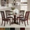 New 🛒 Eleanor Red Round Solid Wood Top 5-Piece Dining Set - Slat Back By INSPIRE Q Classic Antique Black Chairs 🔔