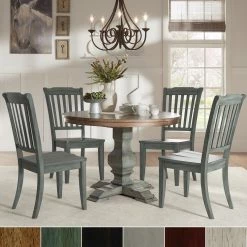 Cheap 😀 Eleanor 5-pc. Round Sage Green Wood Dining Set By INSPIRE Q Classic Berry Red Chairs 😍