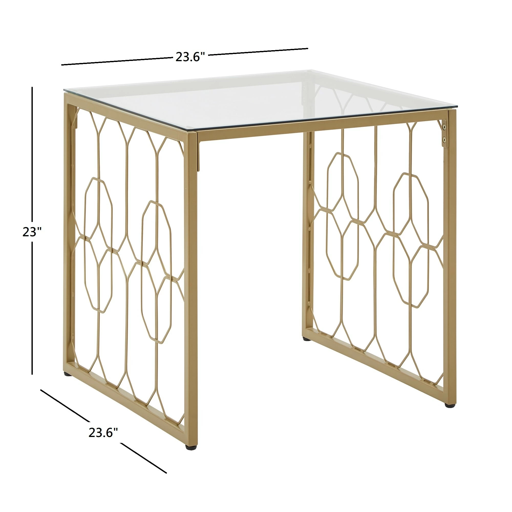 Top 10 ❤️ Elle Octagon Pattern Gold Metal And Glass Table By INSPIRE Q Bold 🧨 - Image 12