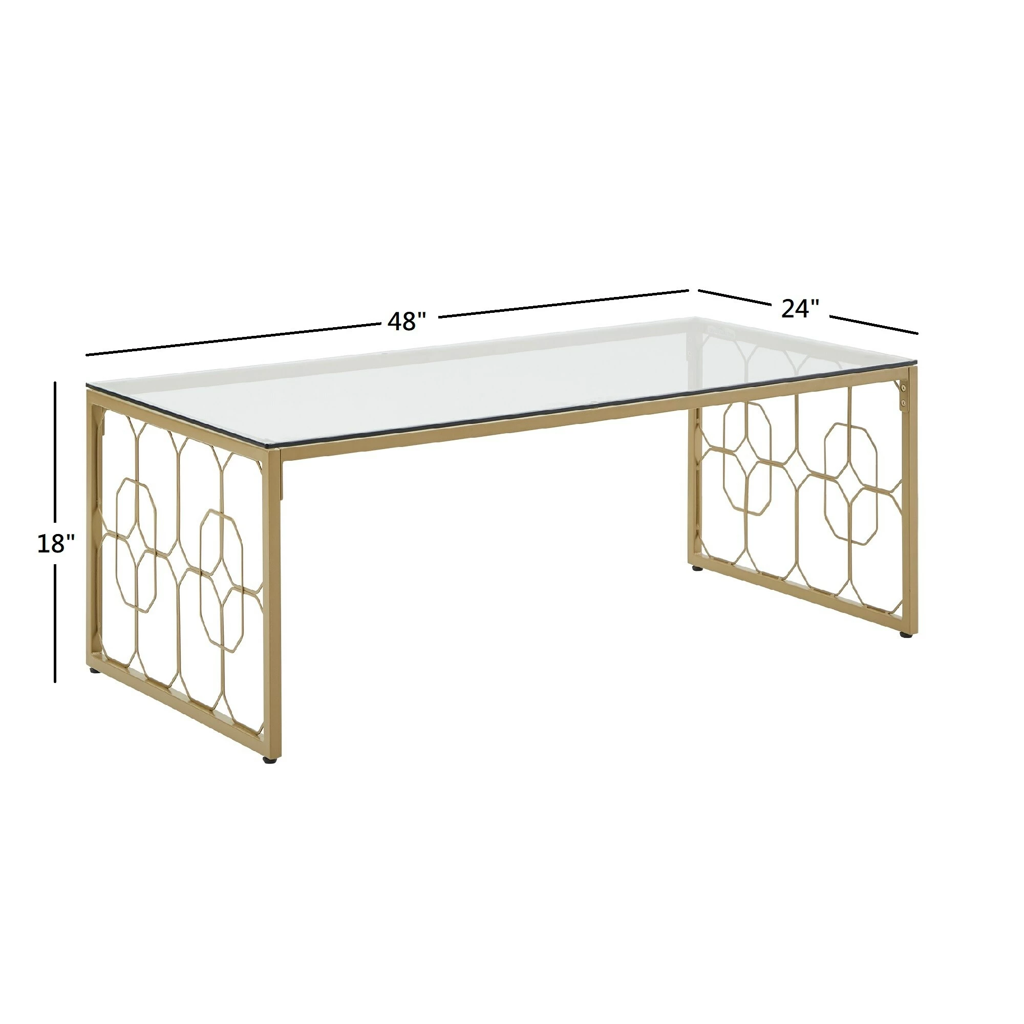 Top 10 ❤️ Elle Octagon Pattern Gold Metal And Glass Table By INSPIRE Q Bold 🧨 - Image 13