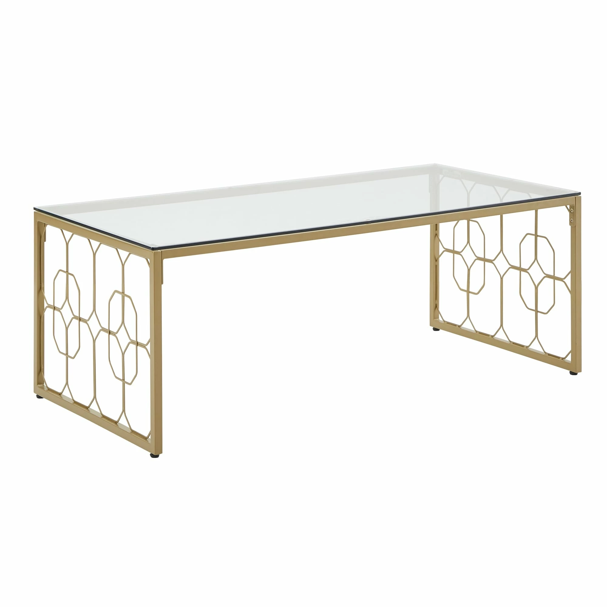 Top 10 ❤️ Elle Octagon Pattern Gold Metal And Glass Table By INSPIRE Q Bold 🧨 - Image 8
