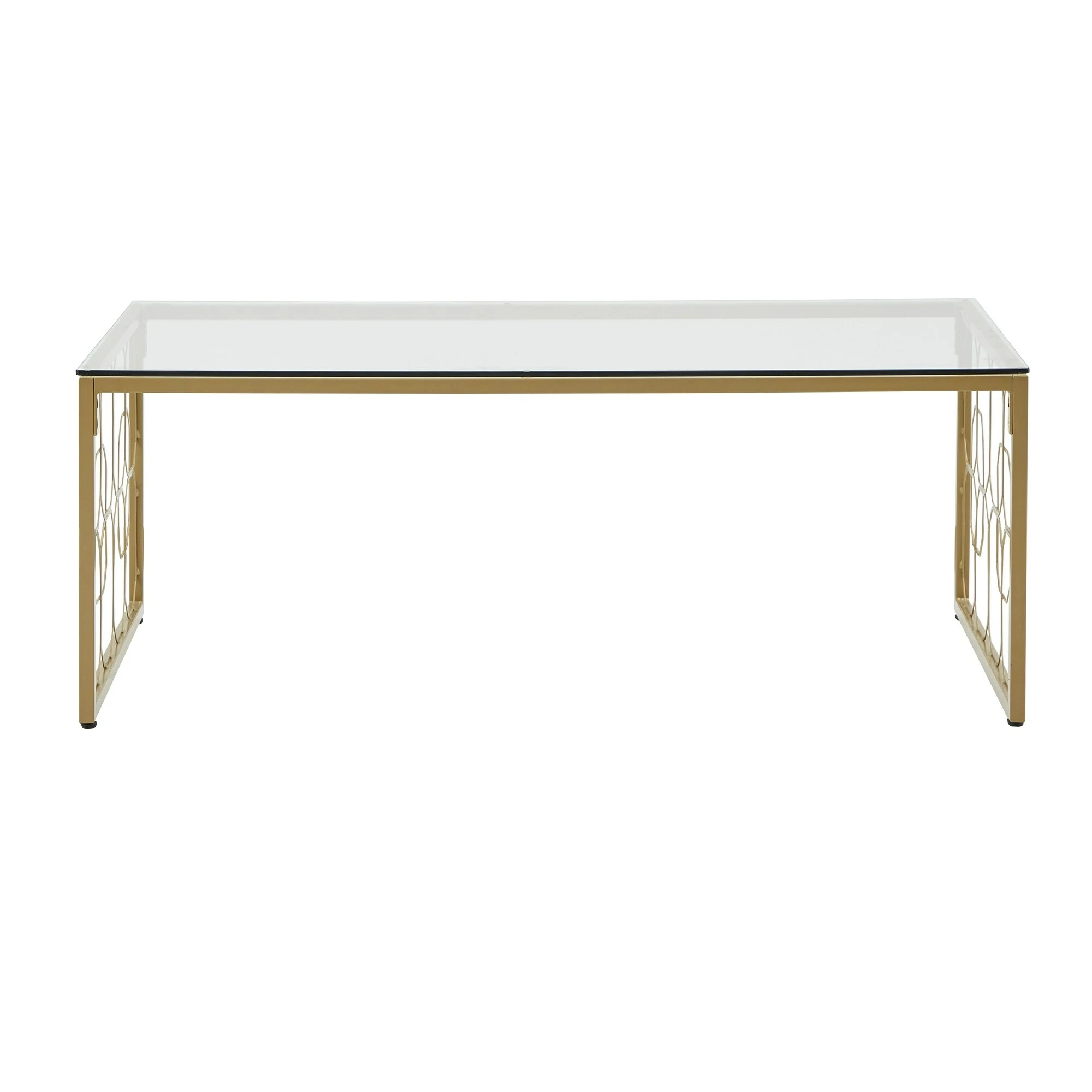 Top 10 ❤️ Elle Octagon Pattern Gold Metal And Glass Table By INSPIRE Q Bold 🧨 - Image 9