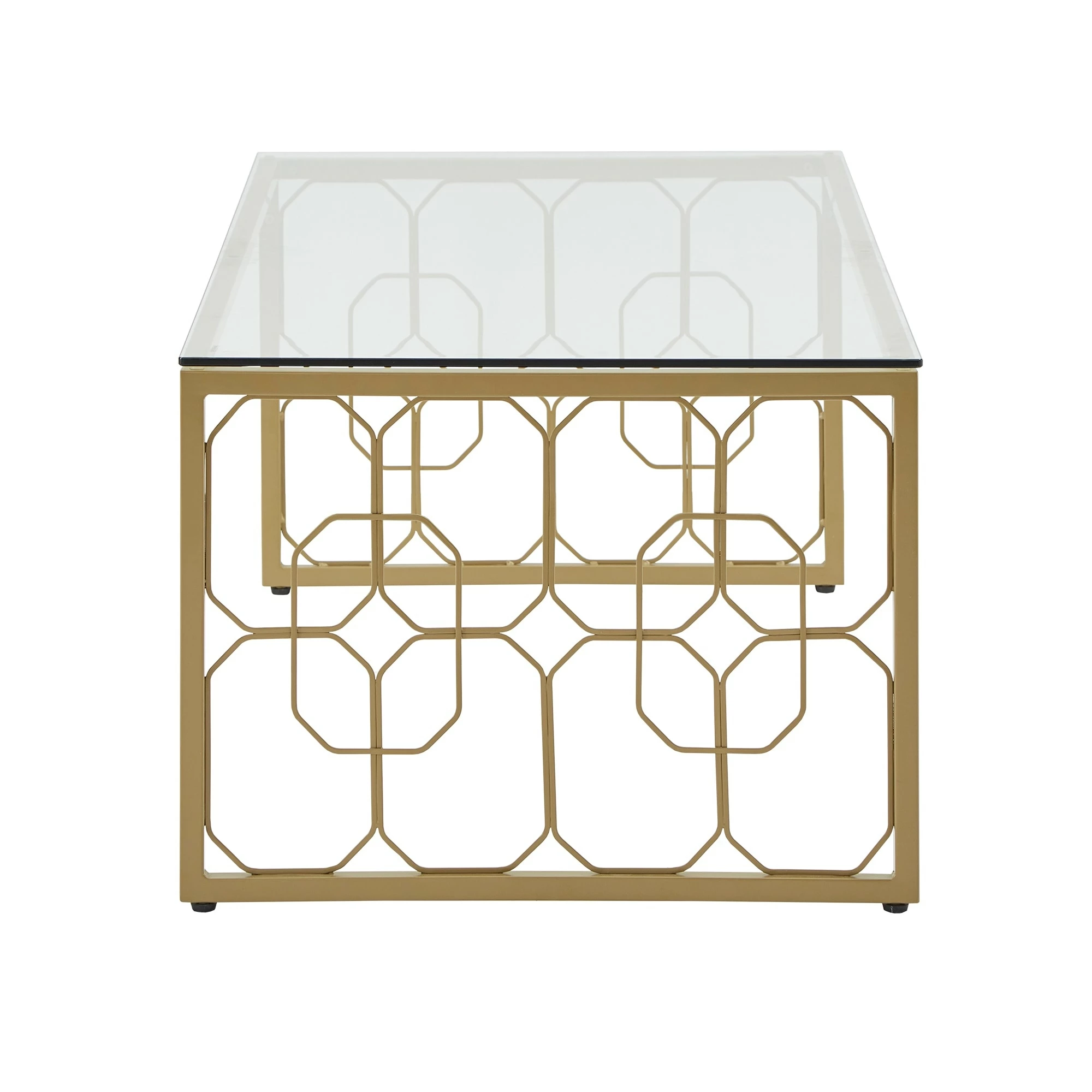 Top 10 ❤️ Elle Octagon Pattern Gold Metal And Glass Table By INSPIRE Q Bold 🧨 - Image 10
