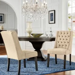 Best reviews of 😉 Evelyn Turkish Coffee Finish Linen Tufted Chairs (Set Of 2) By INSPIRE Q Artisan Grey 🔔