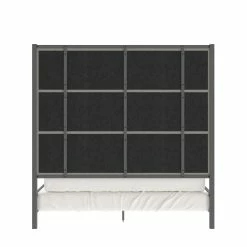 Buy ✔️ Evie Black Nickel Metal Canopy Bed With Linen Panel Headboard By INSPIRE Q Bold Grey 👍 21 Buy ✔️ Evie Black Nickel Metal Canopy Bed With Linen Panel Headboard By INSPIRE Q Bold Grey 👍 -iNSPIRE Q shop Evie Black Nickel Metal Canopy Bed with Linen Panel Headboard by iNSPIRE Q Bold 6