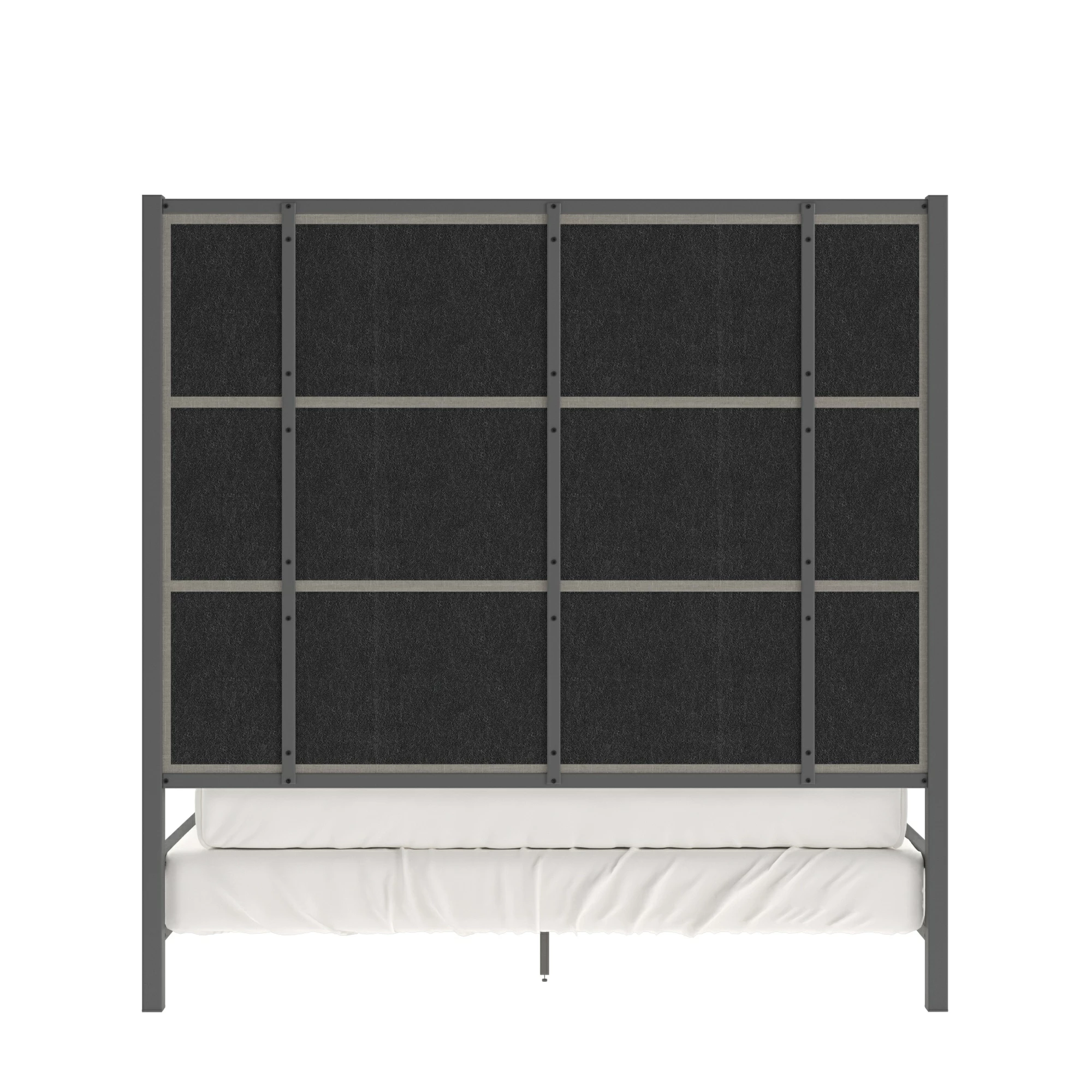 Buy ✔️ Evie Black Nickel Metal Canopy Bed With Linen Panel Headboard By INSPIRE Q Bold Grey 👍 7 Buy ✔️ Evie Black Nickel Metal Canopy Bed With Linen Panel Headboard By INSPIRE Q Bold Grey 👍 - Image 7