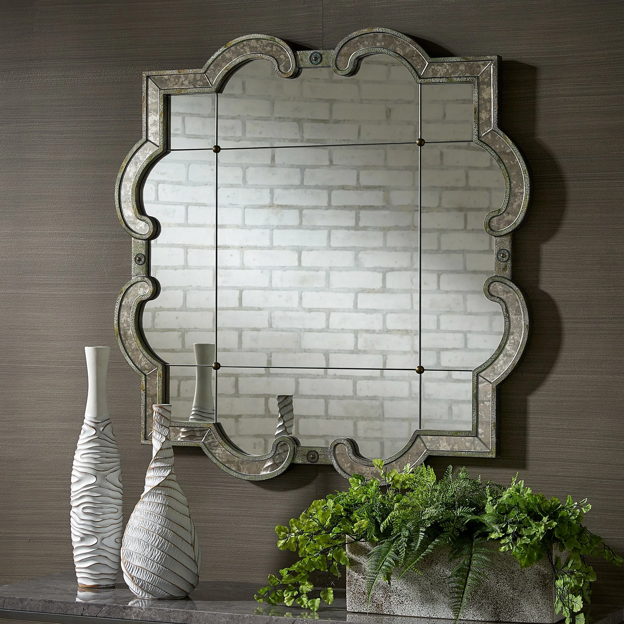 Coupon ⭐ Fantina Antique Silver Paned Wall Mirror By INSPIRE Q Classic 🔔