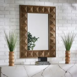Top 10 🧨 Finn Rectangular Reclaimed Wood Geometric Faceted Wall Mirror By INSPIRE Q Artisan 😍
