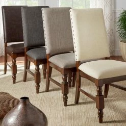 Flash Sale ⌛ Flatiron Nailhead Upholstered Dining Chairs (Set Of 2) By INSPIRE Q Classic Grey 😉