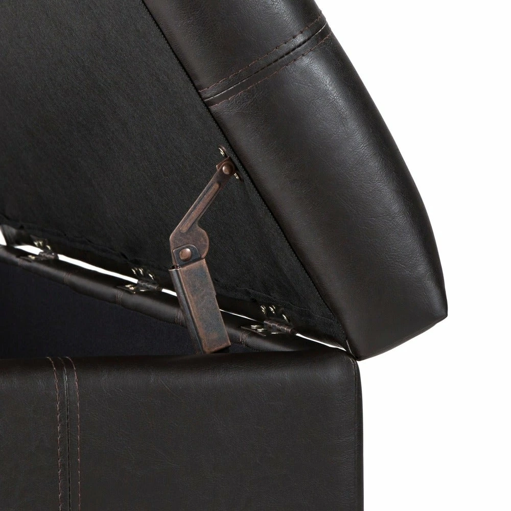 Cheapest 😉 Florenville Dark Brown Storage Ottoman By INSPIRE Q Classic 🎁 - Image 4