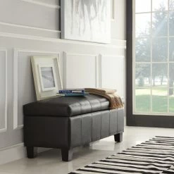 Cheapest 😉 Florenville Dark Brown Storage Ottoman By INSPIRE Q Classic 🎁