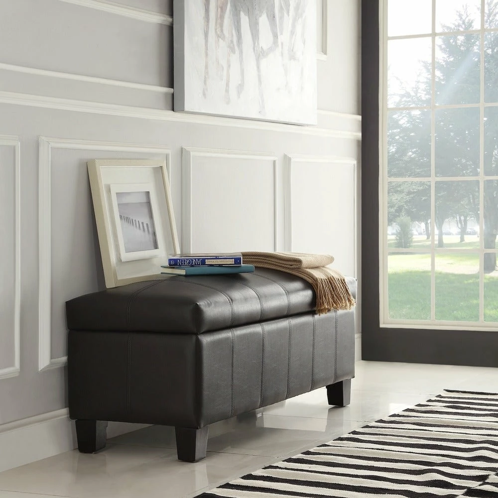 Cheapest 😉 Florenville Dark Brown Storage Ottoman By INSPIRE Q Classic 🎁